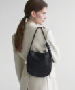 Flat Messenger in Black Smooth Leather