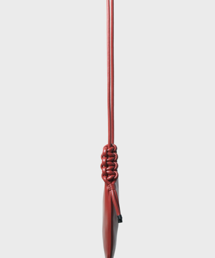 Flat Messenger in Scarlet Smooth Leather