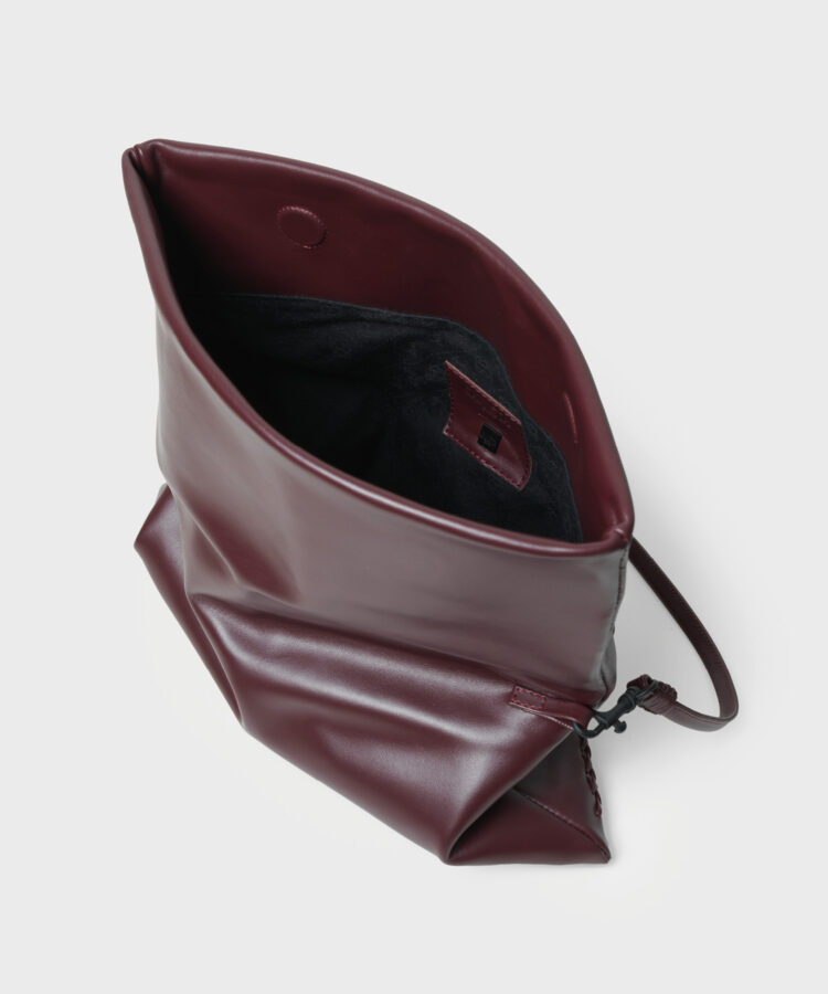 Folded Clutch in Merlot Smooth Leather