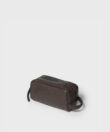 Mini Wash Bag in Cocoa Grained Leather