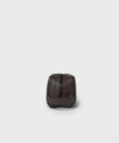 Mini Wash Bag in Cocoa Grained Leather