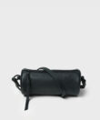 Mini Barrel Bag in Black Grained Leather