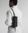 Mini Barrel Bag in Black Grained Leather