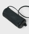 Mini Barrel Bag in Black Grained Leather
