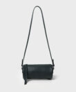 Mini Barrel Bag in Black Grained Leather