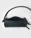 Mini Barrel Bag in Black Grained Leather