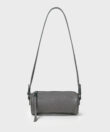 Mini Barrel Bag in Grey Grained Leather