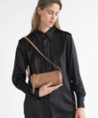 Mini Barrel Bag in Camel Grained Leather