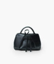 Venetia Clutch in Black Smooth Leather