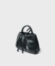 Venetia Clutch in Black Smooth Leather