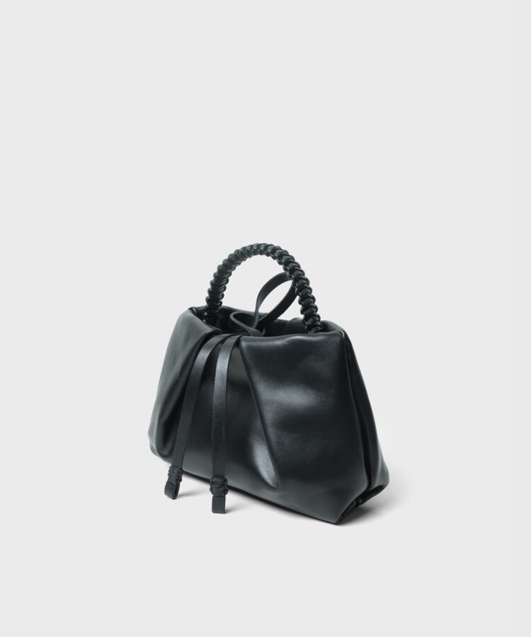 Venetia Clutch in Black Smooth Leather