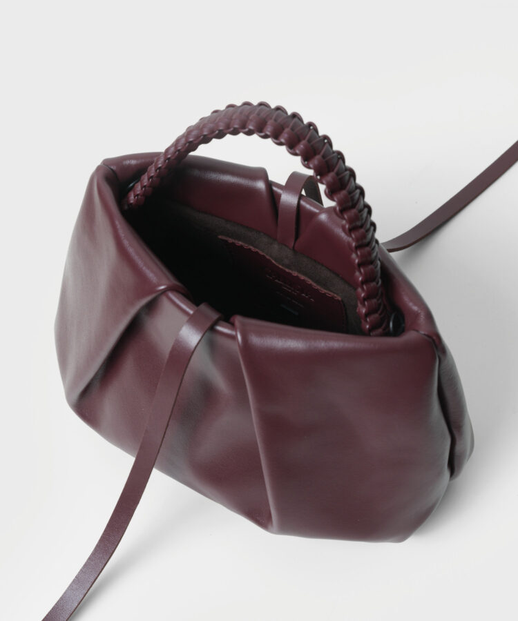 Venetia Clutch in Merlot Smooth Leather