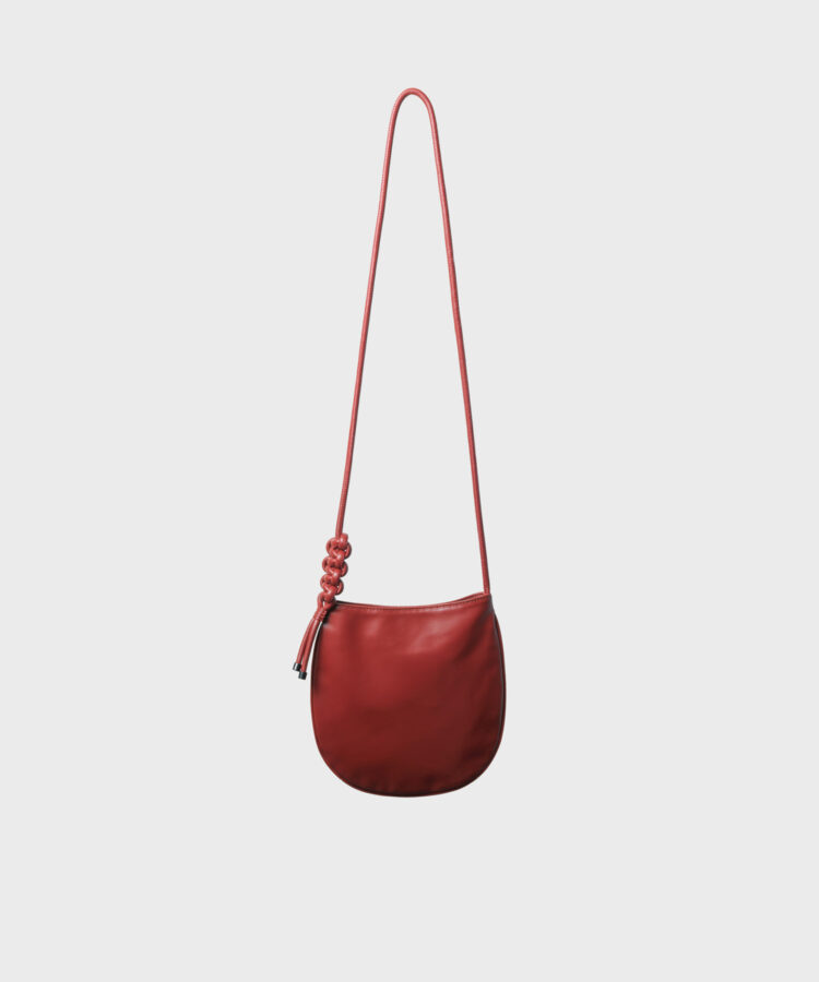 Flat Messenger in Scarlet Smooth Leather