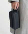 Mini Wash Bag in Black Grained Leather