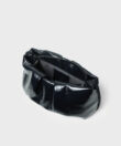 Pleated Clutch in Ink Patent Leather