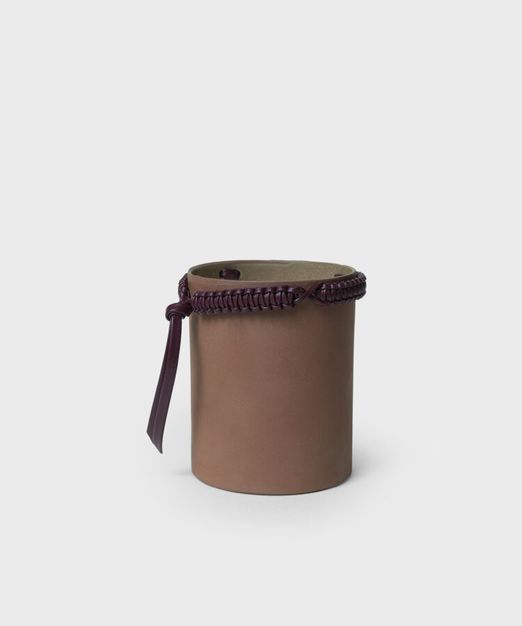Macrame Ceramic Candle in Terracotta