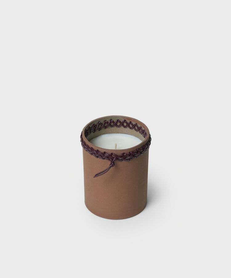 Stitch Ceramic Candle in Terracotta