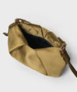 Venetia Clutch with Chain in Gold Satin