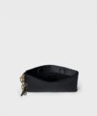 Myra Clutch with Chain in Black Satin