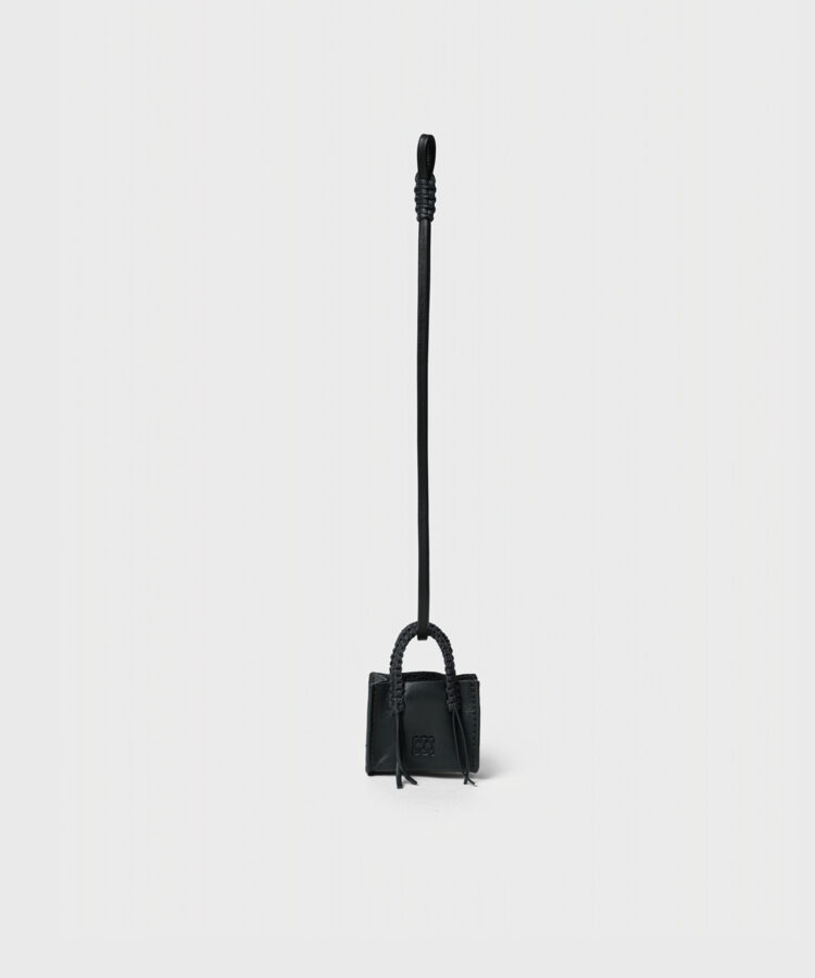 Mini Tote Bag Charm in Black
