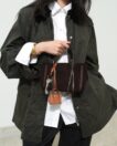 Mini Tote Bag Charm in Brown