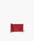 Eros Long Zipped Card Holder in Red Smooth Leather