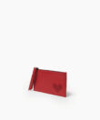 Eros Long Zipped Card Holder in Red Smooth Leather