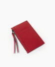 Eros Long Zipped Card Holder in Red Smooth Leather
