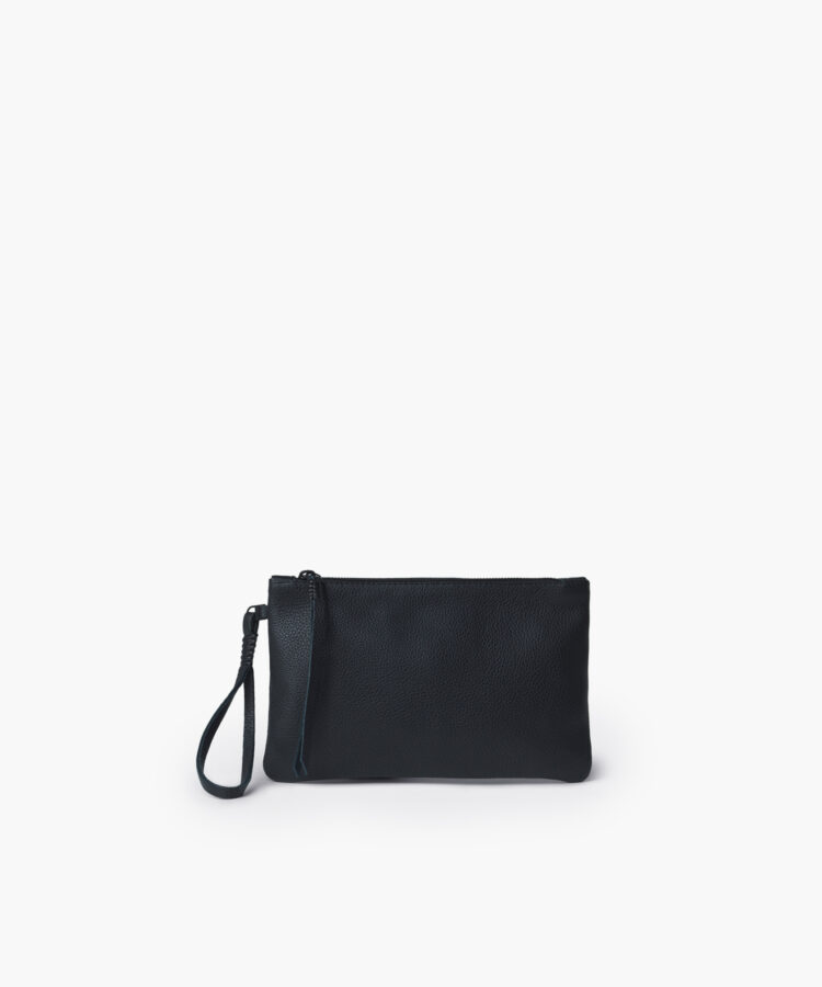Slim Pochette in Black Grained Leather