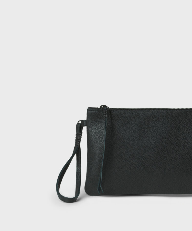 Slim Pochette in Black Grained Leather