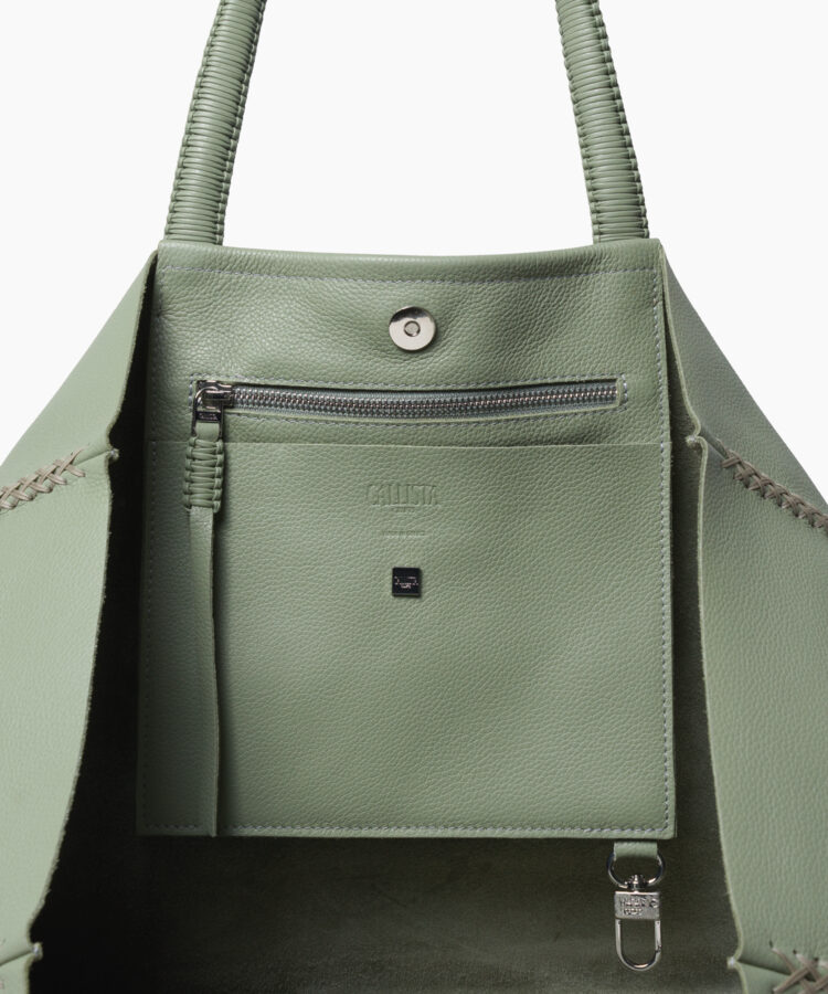 Tote in Sage Grained Leather