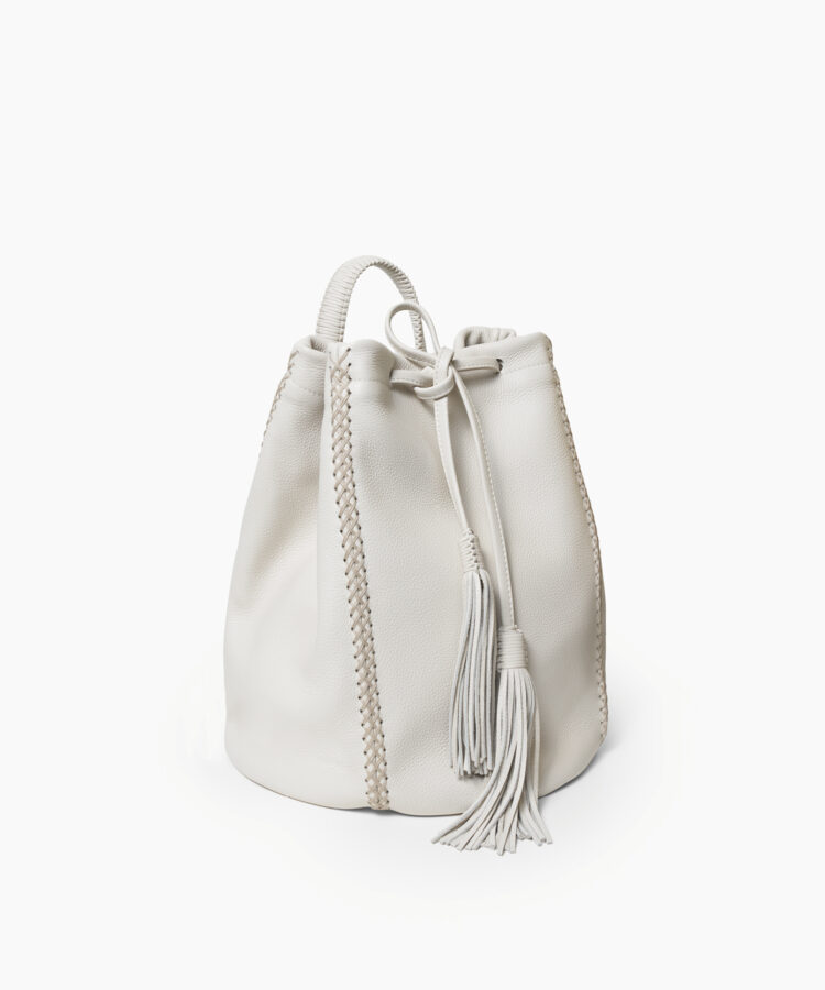 Backpack in Ivory Grained Leather