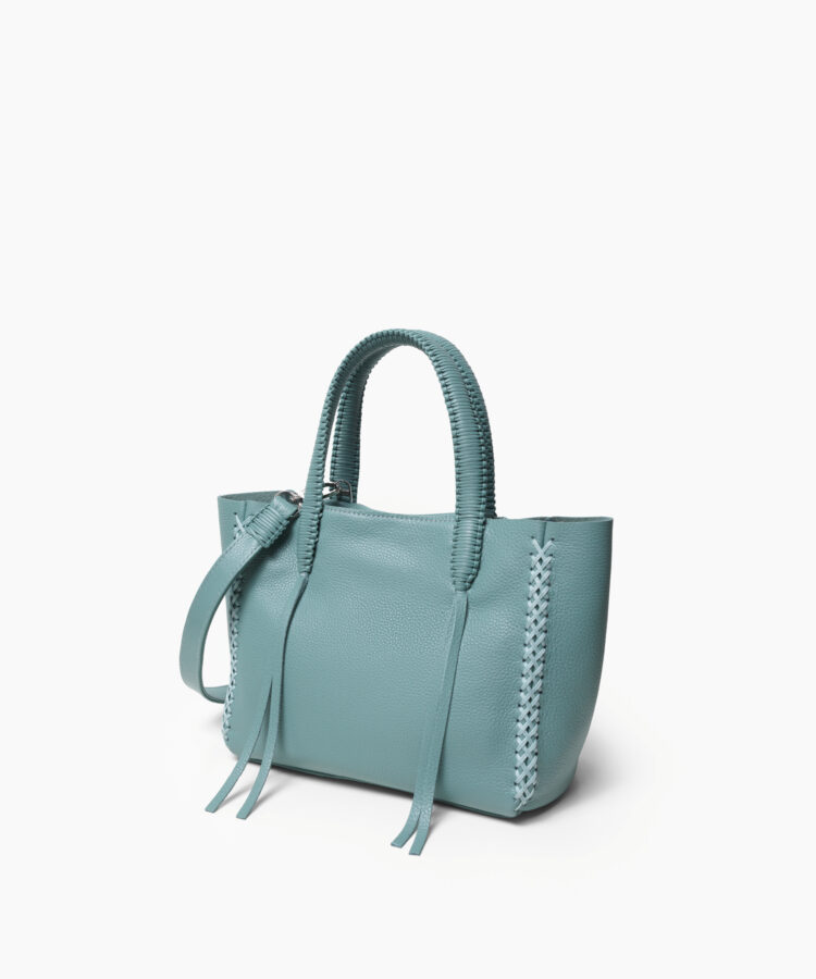 Mini Tote in Sky Grained Leather