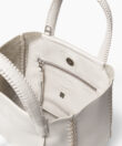 Mini Tote in Ivory Grained Leather