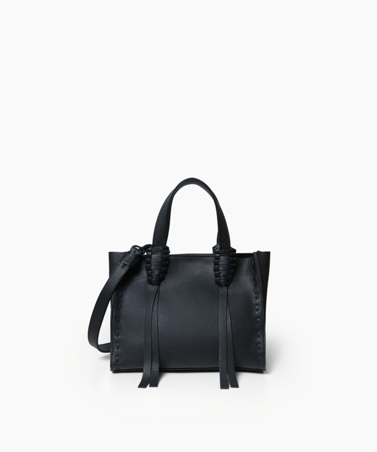 Ara Mini Tote in Black Grained Leather