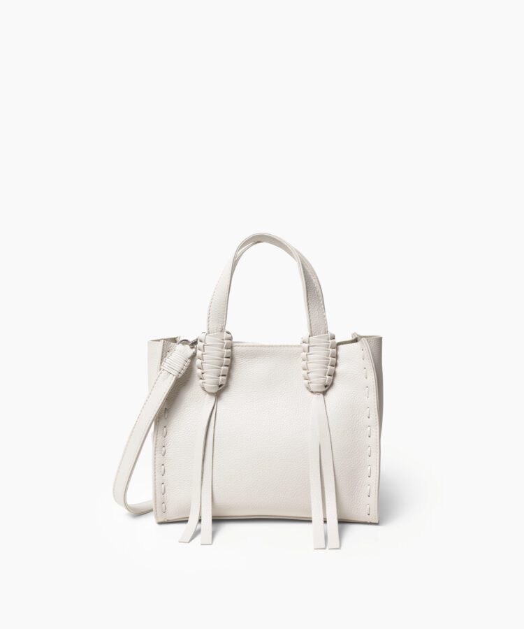 Ara Mini Tote in Ivory Grained Leather