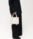 Ara Mini Tote in Ivory Grained Leather