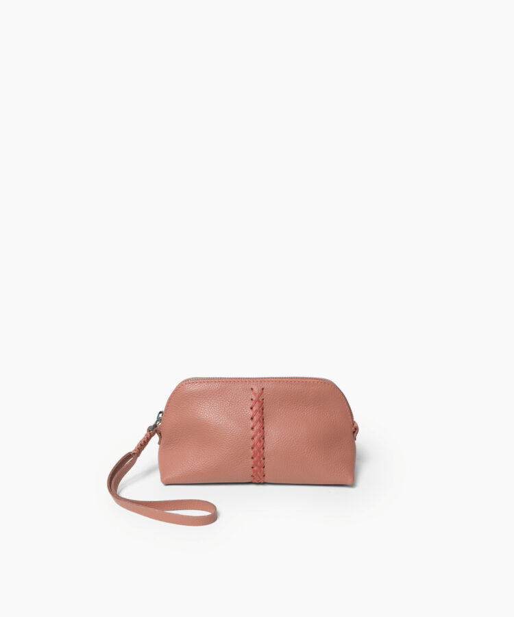 Vanity Case in Peach Grained Leather