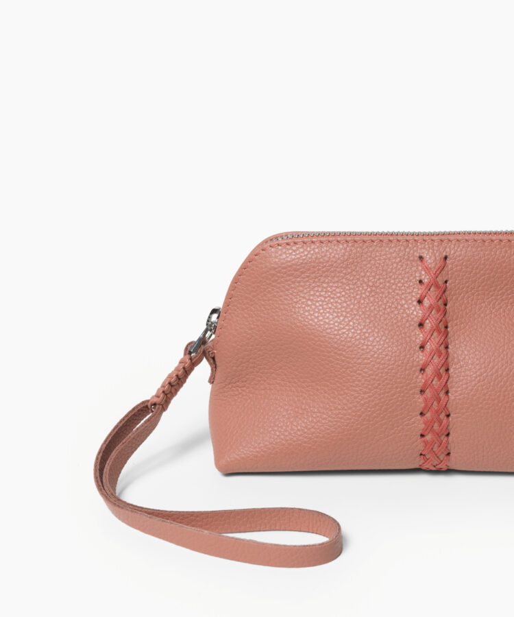 Vanity Case in Peach Grained Leather