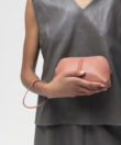 Vanity Case in Peach Grained Leather