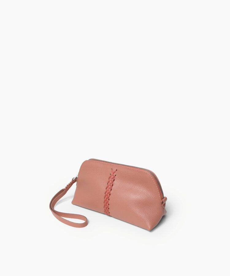 Vanity Case in Peach Grained Leather