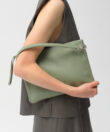 Maxi Pochette in Sage Grained Leather
