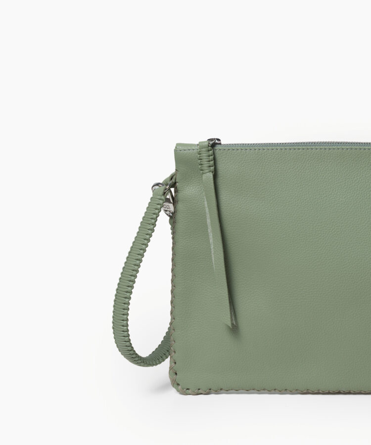 Maxi Pochette in Sage Grained Leather