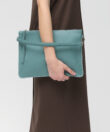Maxi Pochette in Sky Grained Leather