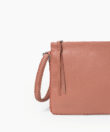 Maxi Pochette in Peach Grained Leather