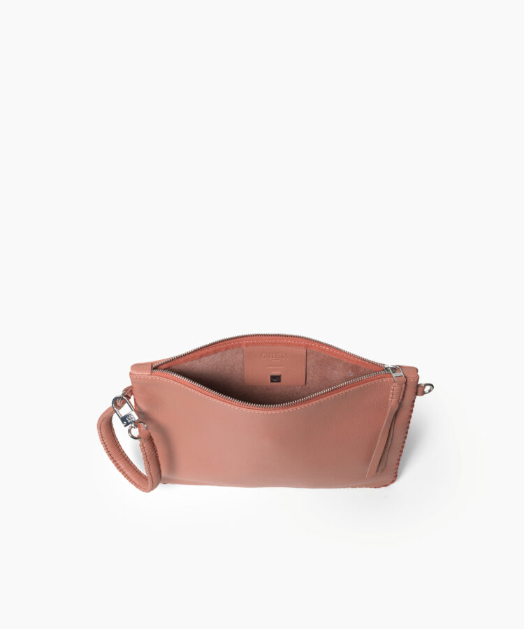 Maxi Pochette in Peach Grained Leather