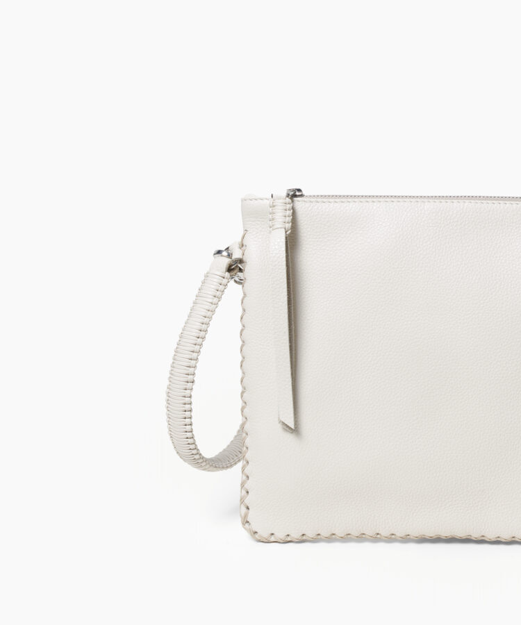 Maxi Pochette in Ivory Grained Leather