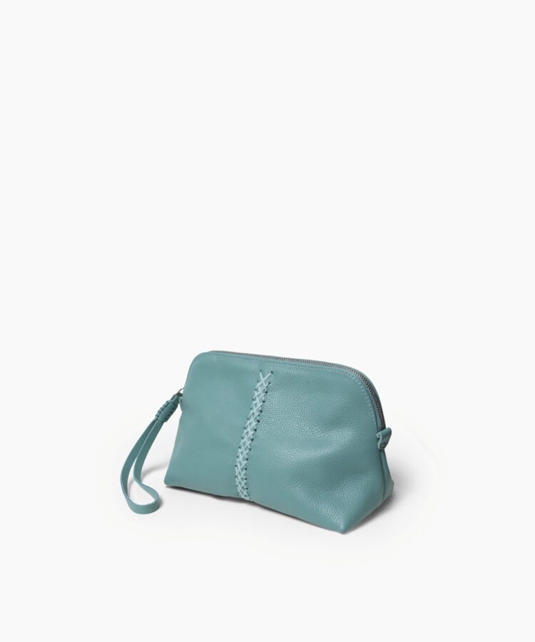 Maxi Vanity Case in Sky Grained Leather
