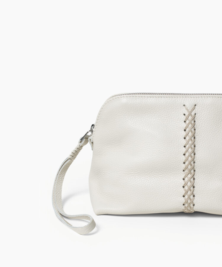 Maxi Vanity Case in Ivory Grained Leather