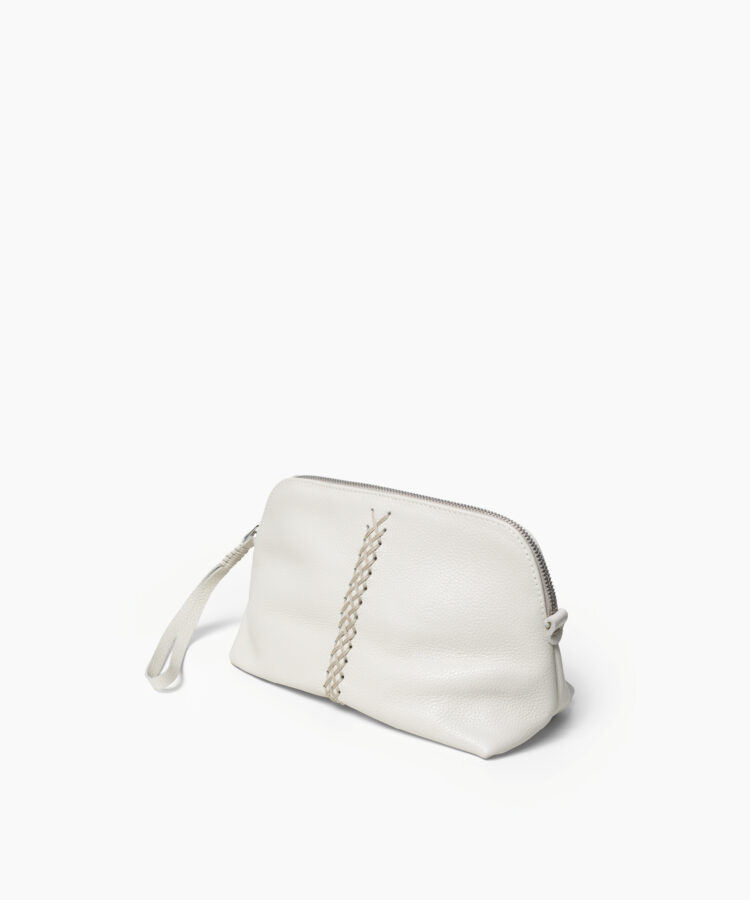 Maxi Vanity Case in Ivory Grained Leather